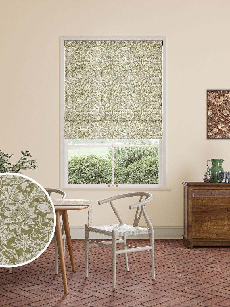 William Morris roman blind with sunflower design, UK version