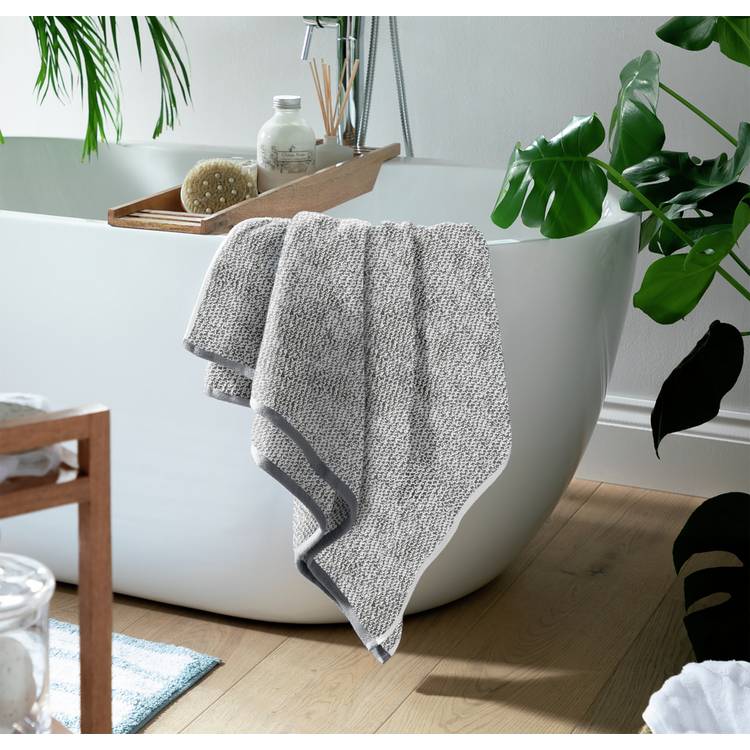 Habitat Marl Bath Sheet in black 100x150cm - British product