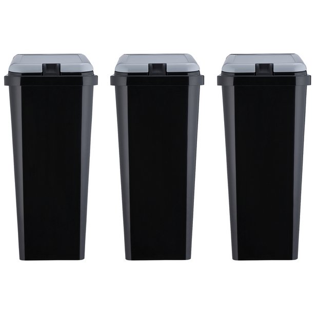 Argos Home trio recycling bins black 45L, imported from the UK