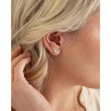 Revere sterling silver bow stud earrings cubic zirconia, imported from the UK