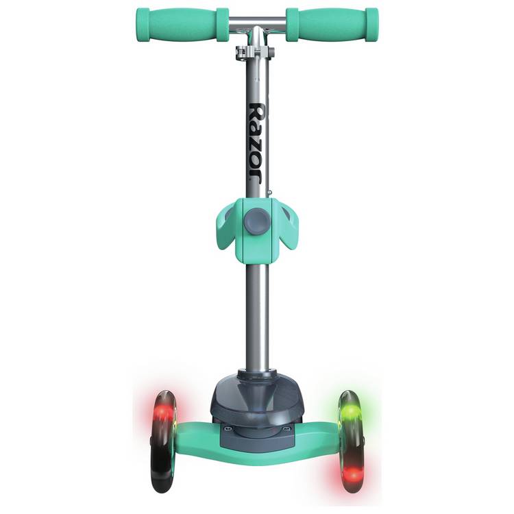 Razor Rollie DLX teal kids scooter with seat (British brand)
