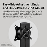 Kensington single monitor arm black up to 27 inch (British brand)