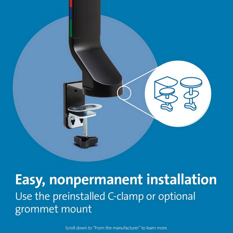 Kensington single monitor arm black up to 27 inch (British brand)