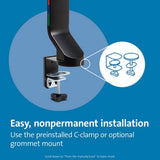 Kensington single monitor arm black up to 27 inch (British brand)