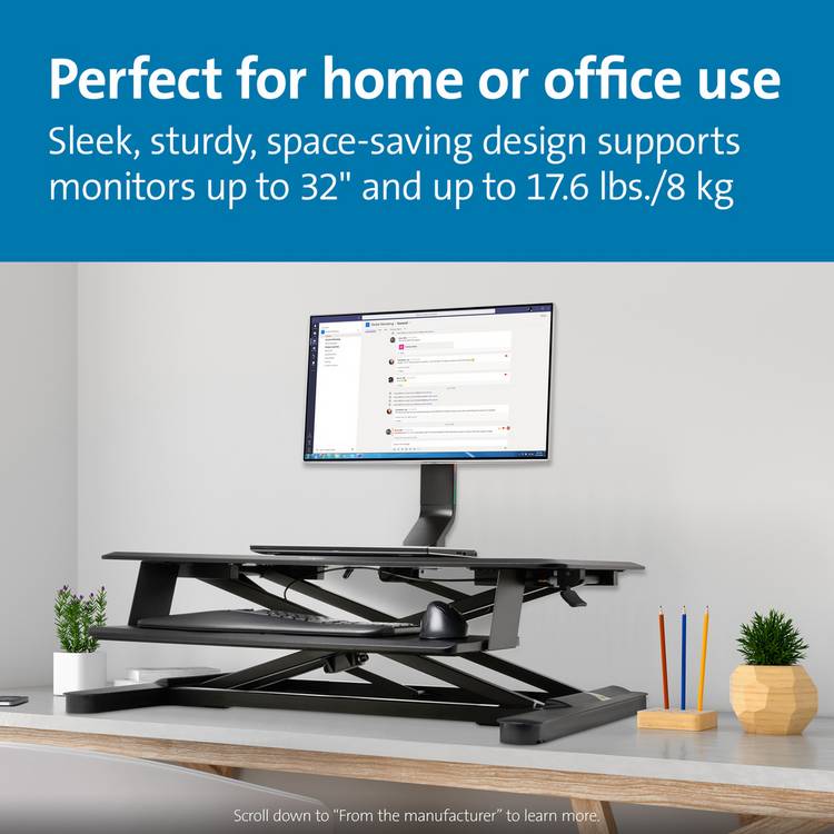 Kensington single monitor arm black up to 27 inch (British brand)