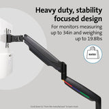 Kensington SmartFit single monitor arm black - British product