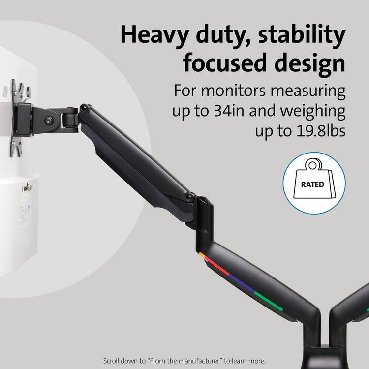 Kensington SmartFit dual monitor arm for 13-34 inch screens (British brand)