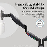 Kensington SmartFit dual monitor arm for 13-34 inch screens (British brand)