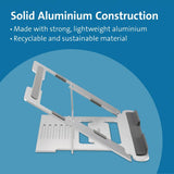 Kensington aluminium laptop riser silver adjustable stand - British product