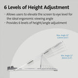 Kensington aluminium laptop riser silver adjustable stand - British product