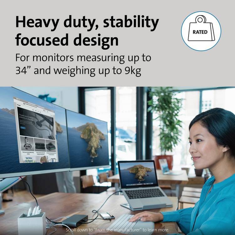 Kensington Dual Monitor Arm Grey (British brand)