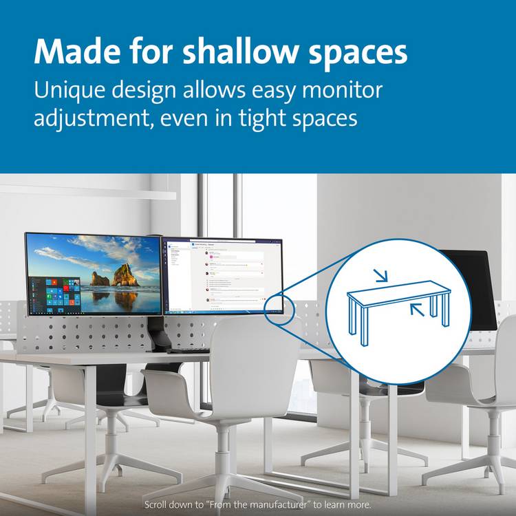 Kensington SmartFit black dual monitor arm - British product