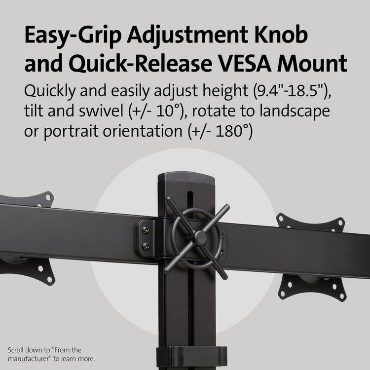 Kensington SmartFit black dual monitor arm - British product
