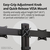 Kensington SmartFit black dual monitor arm - British product