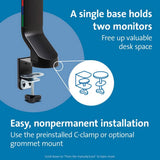Kensington SmartFit black dual monitor arm - British product