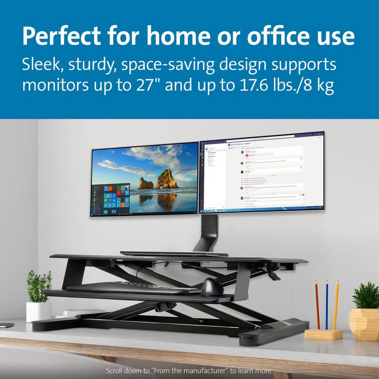 Kensington SmartFit black dual monitor arm - British product