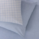 Argos Home cotton gingham sky blue bedding set single (British brand)