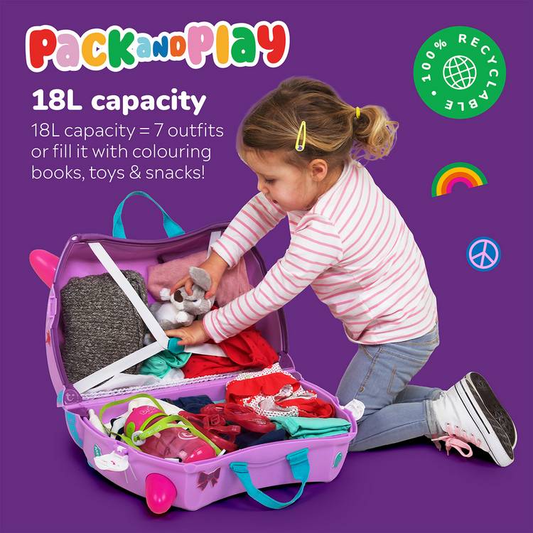 Trunki Cassie Cat ride-on suitcase purple - British product