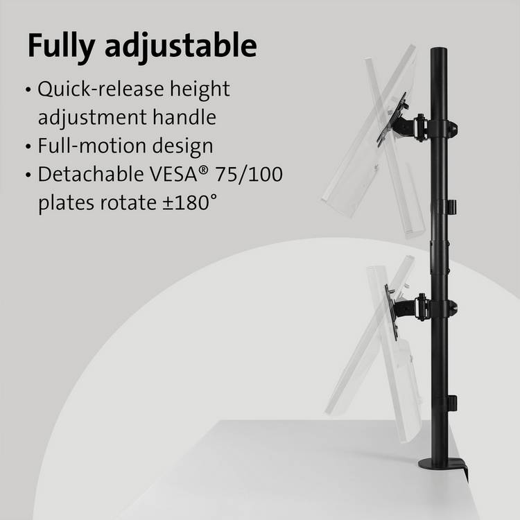 Kensington vertical stacking dual monitor arm - British product