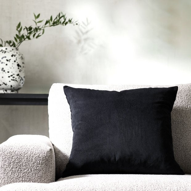 Habitat cord cushion cover black 50x50cm, imported from the UK