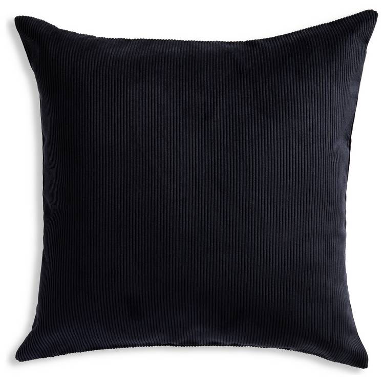 Habitat cord cushion cover black 50x50cm, imported from the UK