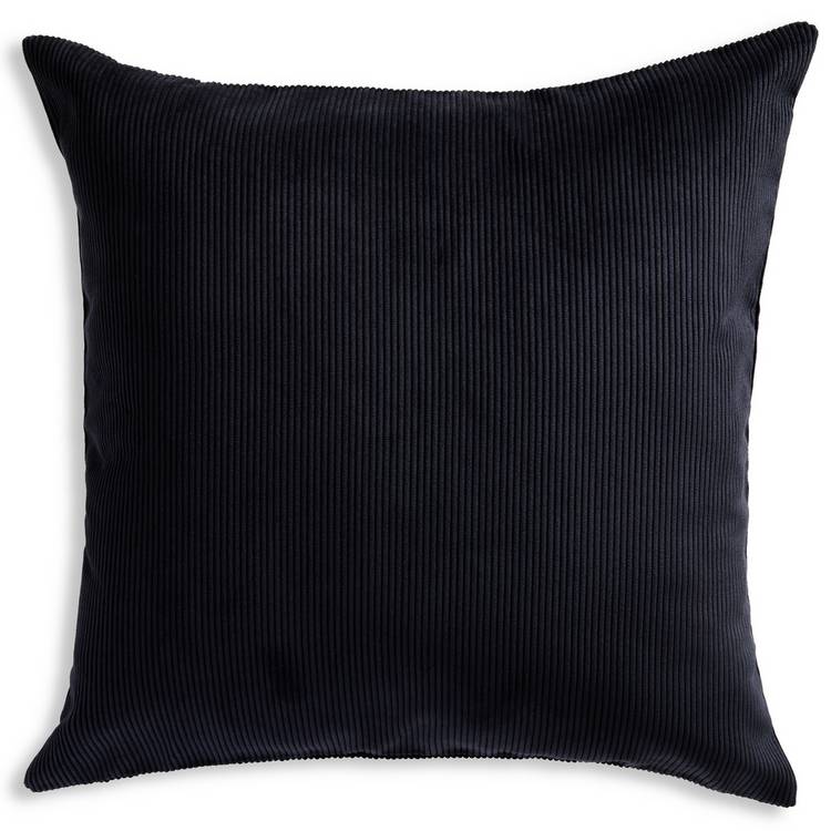 Habitat cord cushion cover black 50x50cm, imported from the UK