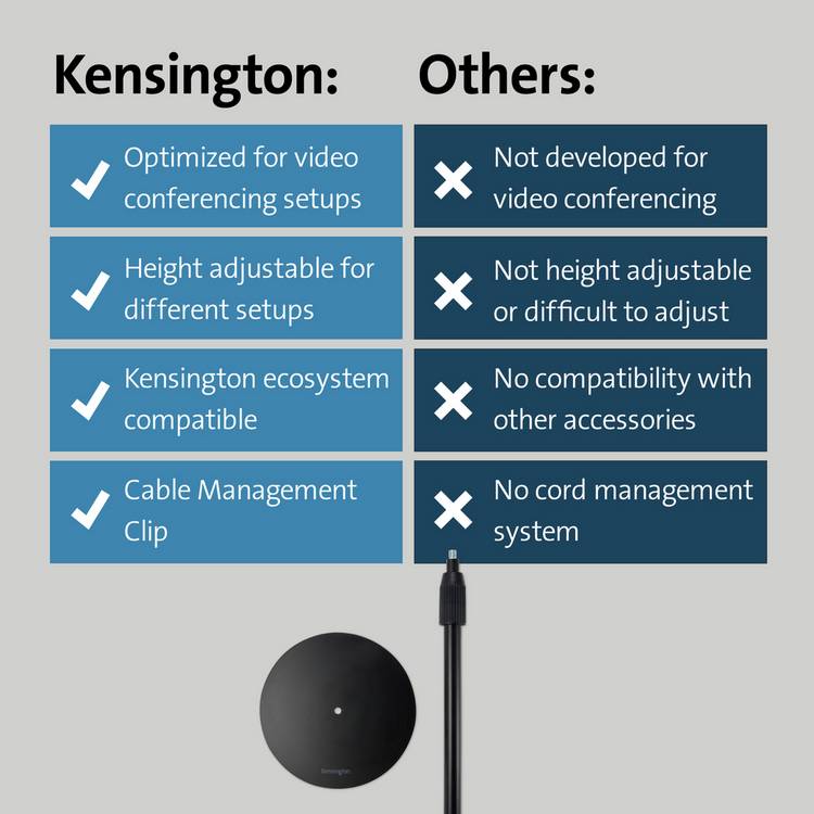 Kensington telescoping desk stand A1010 black, UK version