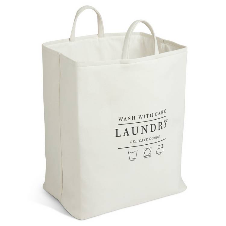 Argos Home collapsible laundry bag cream 75L, imported from the UK