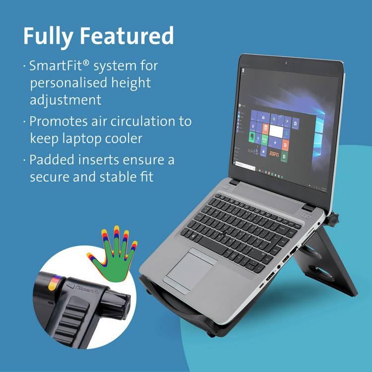 Kensington SmartFit laptop cooling stand black - British product