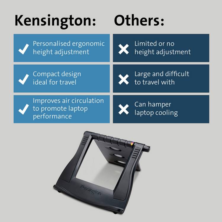Kensington SmartFit laptop cooling stand black - British product