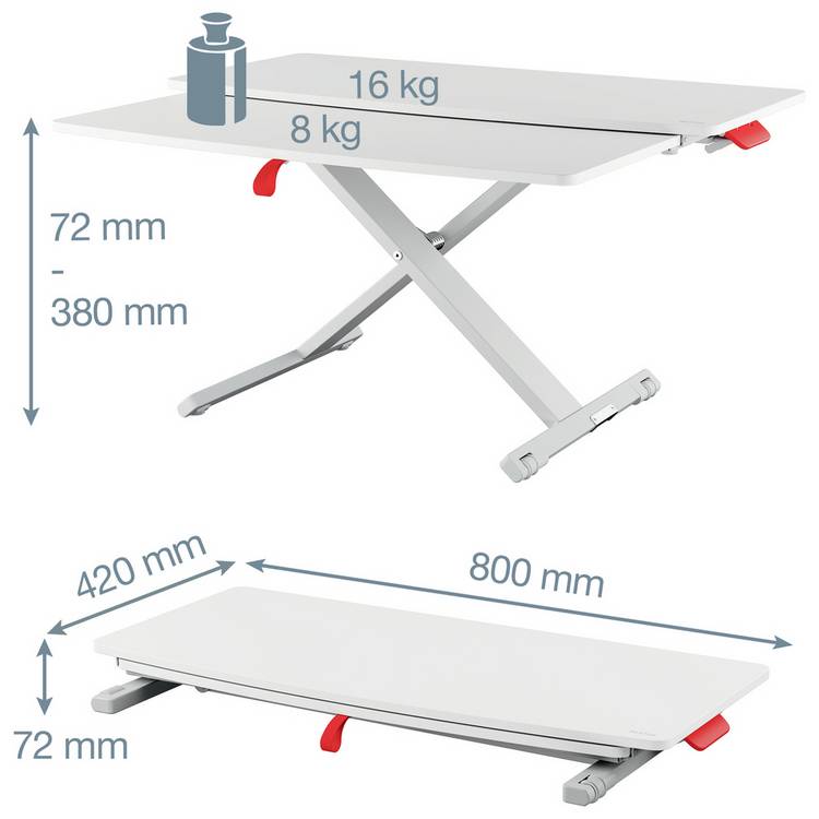 Leitz Ergo Cosy standing desk converter with sliding tray (British brand)