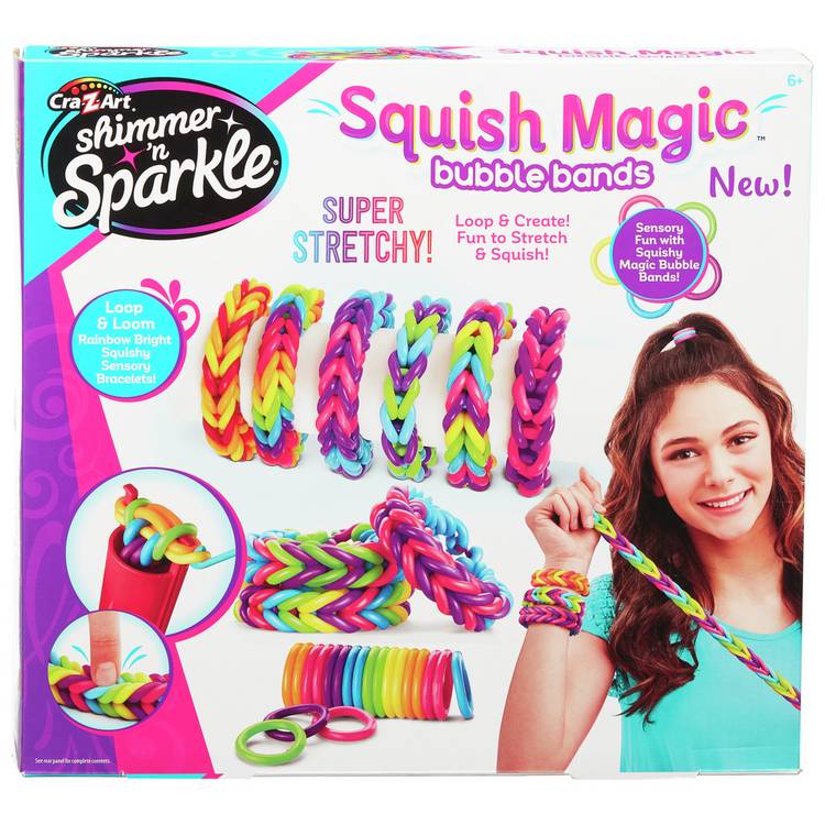 Shimmer N Sparkle Squish Magic Bubble Bands craft kit, UK version