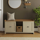 GFW Lancaster cream 2 door shoe storage bench, imported from the UK