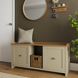 GFW Lancaster cream 2 door shoe storage bench, imported from the UK