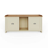 GFW Lancaster cream 2 door shoe storage bench, imported from the UK