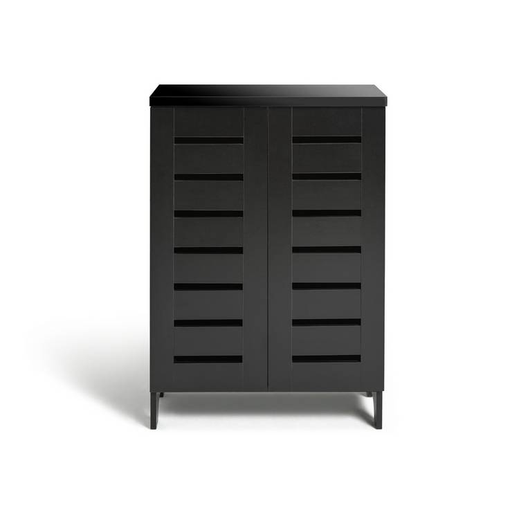 Argos Home black slatted shoe cabinet - British product