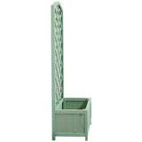 Straight Lattice Planter green timber outdoor (British brand)