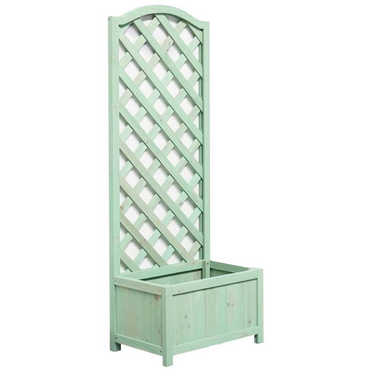 Straight Lattice Planter green timber outdoor (British brand)