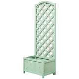Straight Lattice Planter green timber outdoor (British brand)
