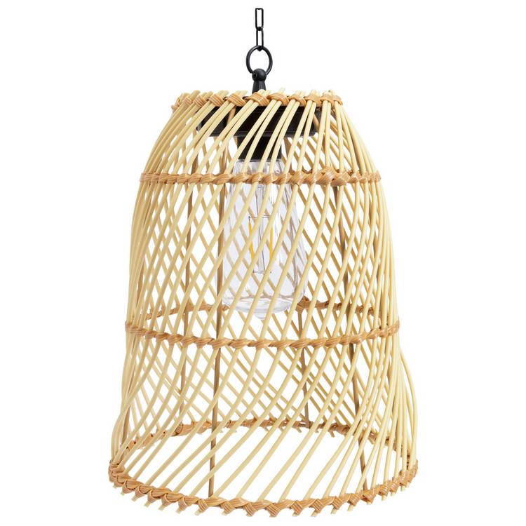 Habitat warm white rattan hanging light 27cm, imported from the UK