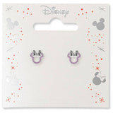Disney silver plated Minnie Mouse stud earrings with pink stones (British brand)