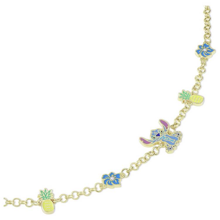 Disney Lilo and Stitch gold plated charm bracelet (British brand)