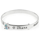 Disney Stitch sterling silver baby bangle with blue charm (British brand)