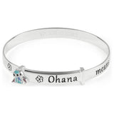 Disney Stitch sterling silver baby bangle with blue charm (British brand)