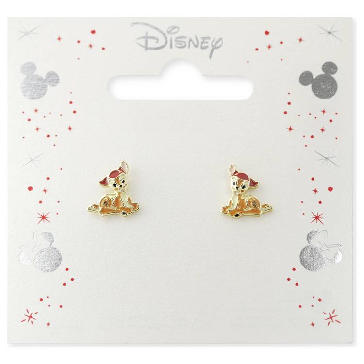Disney Bambi gold plated stud earrings 10.6mm (British brand)