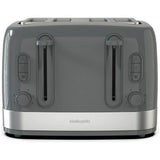 Cookworks illuminated 4-slice toaster stone grey, UK version