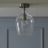 Argos Argos Home Abas Glass Flush to Ceiling Light Satin Nickel- Buy online at McGrocer