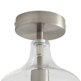 Argos Home glass flush ceiling light satin nickel, UK version