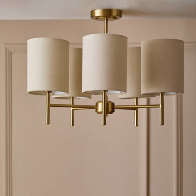 Argos Argos Home Candelabra Steel 5 Light Ceiling Light - Brass- Buy online at McGrocer
