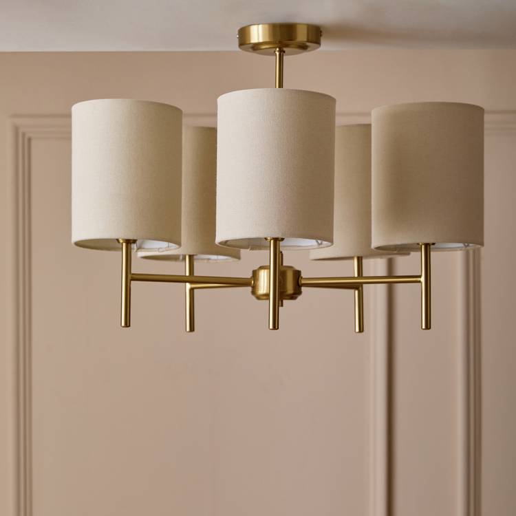 Argos Home brass five-light ceiling light imported from the UK